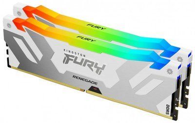 Пам'ять для настільних комп'ютерів Kingston FURY 64 GB (2x32GB) DDR5 6000 MHz Renegade RGB White/Silver 10696 фото