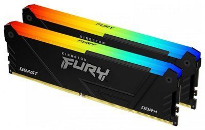 Пам'ять для настільних комп'ютерів Kingston FURY 32 GB (2x16GB) DDR4 3200 MHz Beast RGB Black 10674 фото