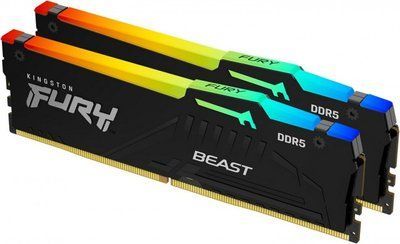 Пам'ять для настільних комп'ютерів Kingston FURY 32 GB (2x16GB) DDR5 5600 MHz FURY Beast RGB 10677 фото
