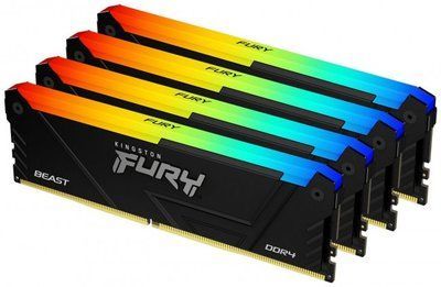 Пам'ять для настільних комп'ютерів Kingston FURY 128 GB (4x32GB) DDR5 5600 MHz Beast RGB 10689 фото